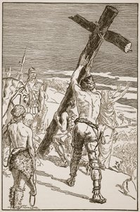 Oswald erecting the Cross, illustration from 