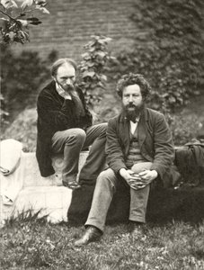 Portrait photograph of Sir Edward Burne-Jones and William Morris by Frederick Hollyer by Frederick Hollyer