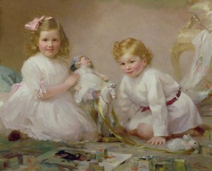 A Brother and Sister Playing, 1915