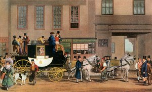 The Blenheim, Leaving the Star Hotel, Oxford by Frederick James Havell
