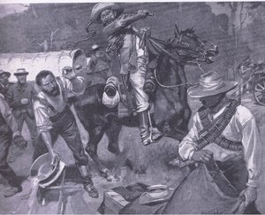 Boer Treatment of Peace Envoys: The Flogging of Margendaal, from After Pretoria: The Guerilla War by Frederick Judd Waugh