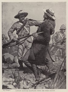 Captain Madocks Grappling with the Boer Leader by Frederick Judd Waugh