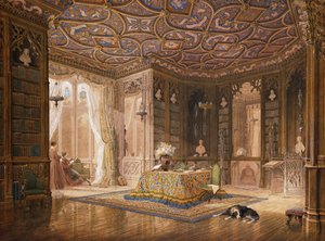 The Library of Stanmore Hall, the Seat of Robert Holland, Esq by Frederick Mackenzie