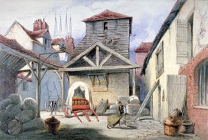 Courtyard of the Rose Inn, Farringdon Street, City of London by Frederick Napoleon Shepherd