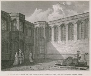 A south west view of the principal quadrangle or courtyard of Crosby Hall by Frederick Nash