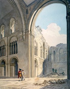 Choir of the Church of St Bartholomew-the-Great during repairs, Smithfield, City of London by Frederick Nash