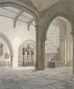 Interior South-West View of the Church of St Helen, Bishopsgate, City of London, 1820 by Frederick Nash
