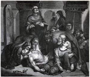 The Burial of Harold at Waltham Abbey by Frederick Richard Pickersgill