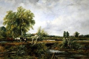 Lockgate near a village