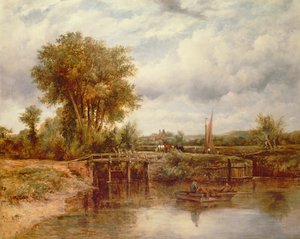 The Lock at Dedham by Frederick Waters Watts