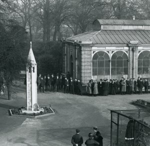 Armistice Day at the War Memorial, London Zoo, 11th November 1923 by Frederick William Bond