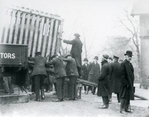 Unloading of the Newly Arrived Indian Rhinoceros, London Zoo, 1924 by Frederick William Bond