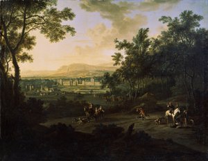 Landscape with hunters