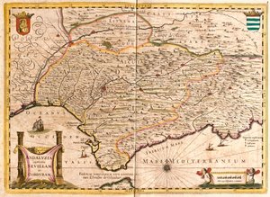 Map of Andalusia, with Seville and Cordoba (Spain) by Frederick de Wit