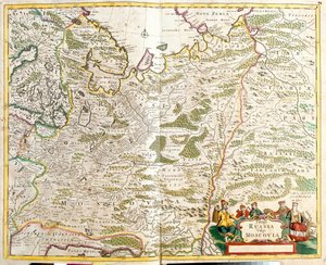 Map of Russia, around Moscow city by Frederick de Wit