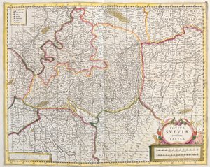 Map of Swabia (Germany) by Frederick de Wit