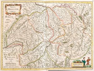 Map of Switzerland by Frederick de Wit