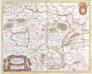 Map of the Archbishopric of Mainz, Germany