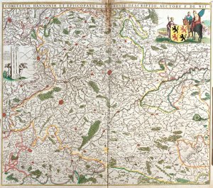 Map of the County of Hainaut (Belgium) and the Diocese of Cambrai (France) by Frederick de Wit