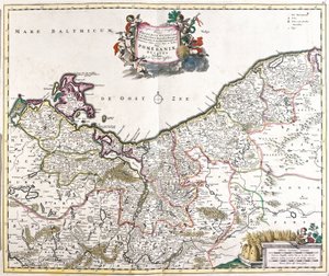 Map of the Duke of Pomerania (Poland) (etching) by Frederick de Wit