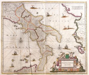 Map of the Neapolitan Kingdom (Italy)