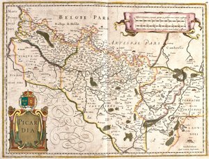 Map of the Province of Picardie (France) (etching) by Frederick de Wit
