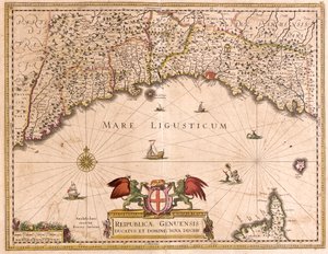 Map of the Republic of Genoa, Italy