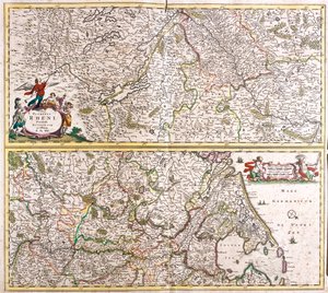 The Course of River Rhine by Frederick de Wit