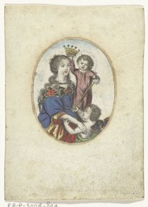 Madonna with Child and Angel in Oval