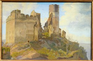 View of the Ruins of the Schonburg Castle near Oberwesel on the Rhine