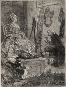Francois Boucher Painting the Portrait of Madame de Pompadour by Frederik Hendrik (after) Kaemmerer