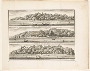 Various Fortifications of the VOC on Ceram, Laäla by Compagnies Sagoe-bosch / Loehoe, and the Fortress Overburg / The Village Saway by Frederik Ottens