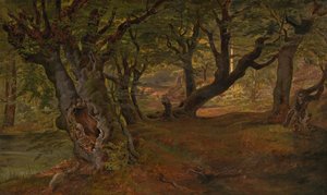 View of Bregentved Forest, Sjaeeland, mid 1830s by Frederik Sødring
