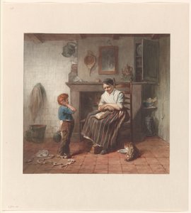 Interior with a Boy, a Kite, and a Woman by Frederik Willem Zürcher