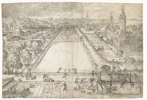 Castle with a Park Near a City