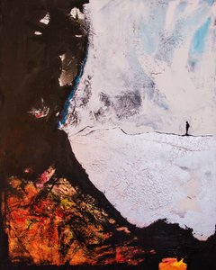 Solitary Figure Abstract Journey
