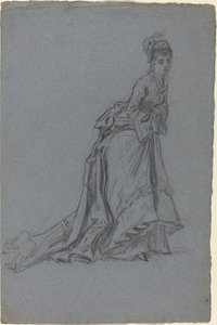 Fashionable Young Woman Stepping Forward