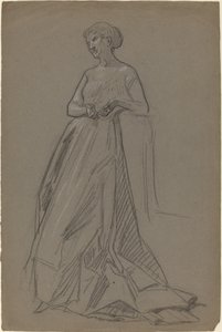 Standing Woman Leaning on Her Elbow by French 19th Century