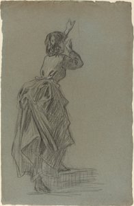 Young Woman Climbing a Step by French 19th Century