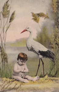 Baby with Stork