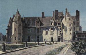 Bauge, Chateau (Town Hall and Gendarmerie), View on the Square by French Photographer