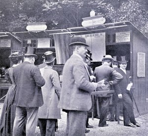 Betting before the horse race (19th century) by French Photographer