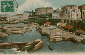 Biarritz, Le Port des Pecheurs. Postcard sent on 25 October 1913