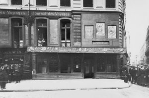 Cafe du Croissant After the Assassination of Jean Jaures, Corner Rue du Croissant Rue Montmartre, Paris, 1914 by French Photographer