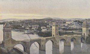 Cahors, Valentre Bridge and View from the Left Bank of the Lot
