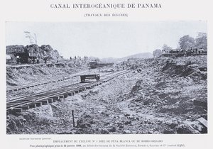 Interoceanic Canal of Panama, Works at the Locks by French Photographer