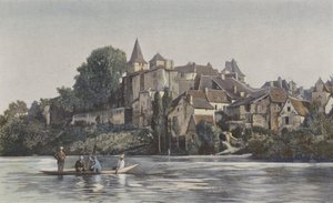 Carennac, General View of the Town on the Left Bank of the Lot by French Photographer