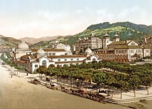 Casino and baths, La Bourboule, France, pub. 1890-1900 by French Photographer