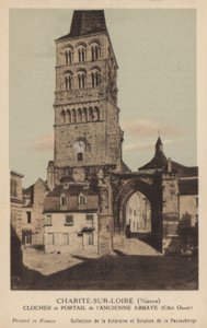 Charite Sur Loire, Bell Tower and Portal of the Former Abbey by French Photographer