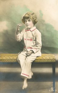 Child Wearing Pyjamas, Smoking